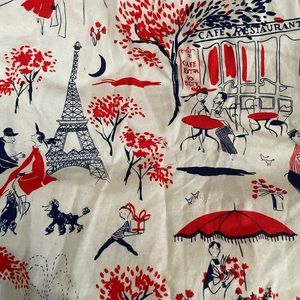 Retro Hunny hand made cotton skirt with Parisian print. Pockets!